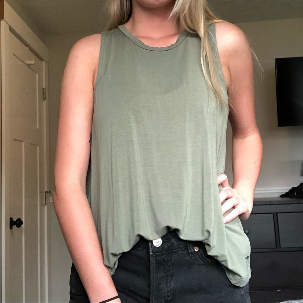 Army green tank top
